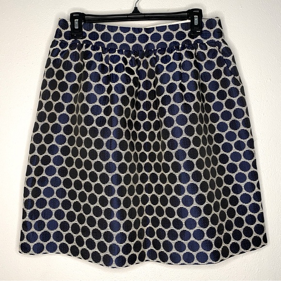 Kate Spade New York A line Skirt Navy Blue Winter Seaside Polka Dot Womens 12 - Picture 6 of 6